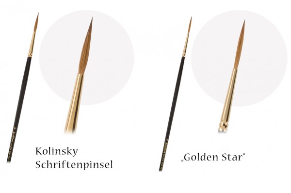 Kolinsky-Schreibpinsel Golden Star spitz, langer Stiel, Schriftenpinsel, Linierer, Schreibpinsel