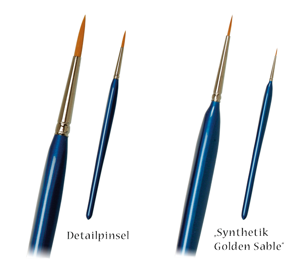 Detailpinsel / Miniaturpinsel / Modellbaupinsel - Synthetik Golden Sable Haare - Dreikantstiel