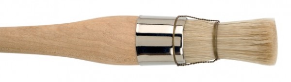 Leimpinsel - stumpfer Kapselpinsel mit traditionellem Messingdraht Vorbund - helle Borsten